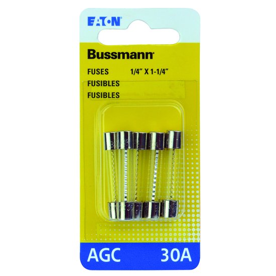 30 amps AGC Glass Tube Fuse 5 pk