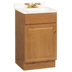 18-1/2 in. W x 16-1/4 in. D Bath Vanity in Oak with Cultured Mar