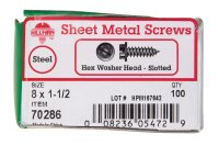 No. 8 x 1-1/2 in. L Slotted Hex Washer Head Zinc-Plated