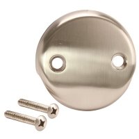 Bath Drain Face Plate 2 Hole Brushed Nickel