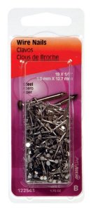 19 Ga. x 1/2 in. L Bright Steel Wire Nails 1 pk 1.75 oz.