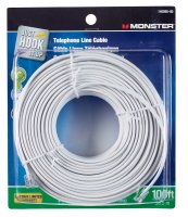 Just Hook It Up 100 ft. L White Modular Telephone