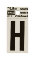 1 in. Reflective Black Vinyl Self-Adhesive Letter H 1 pc.