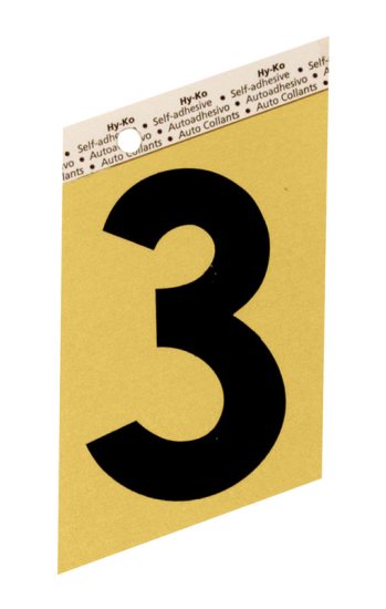 3-1/2 in. Black Aluminum Self-Adhesive Number 3 1 pc.