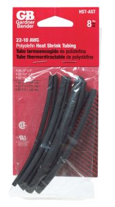 Heat Shrink Tubing Black 8 pk