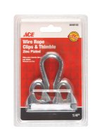 Galvanized Steel Wire Rope Clips and Thimble 1/4 in. L