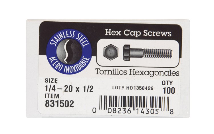 1/4-20 in. Dia. x 1/2 in. L Stainless Steel Hex Head Cap