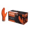 (image for) Nitrile Disposable Gloves X-Large Orange Powder Free 100 pk