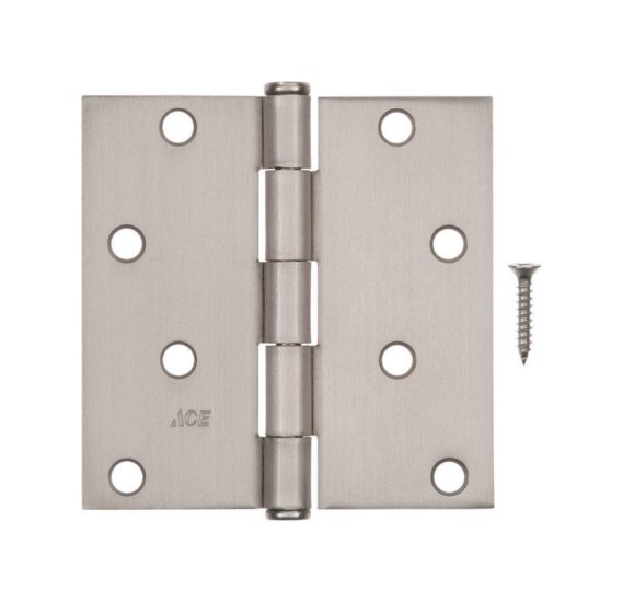 4 in. L Satin Nickel Residential Door Hinge 1 pk