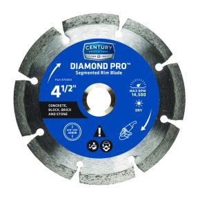 4-1/2 in. Dia. x 7/8 Diamond Segmented Rim Diamond Saw Blade 1