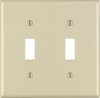 Ivory 2 gang Thermoset Plastic Toggle Wall Plate 1 pk