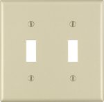 Ivory 2 gang Thermoset Plastic Toggle Wall Plate 1 pk