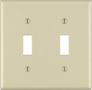 Ivory 2 gang Thermoset Plastic Toggle Wall Plate 1 pk