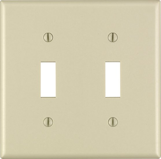 Ivory 2 gang Thermoset Plastic Toggle Wall Plate 1 pk