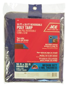 20 ft. W x 16 ft. L Medium Duty Polyethylene Tarp Blue/Brown