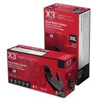 (image for) Nitrile Disposable Gloves Medium Black Powder Free 100 pk