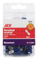 Insulated Wire Male Disconnect Blue 100 pk