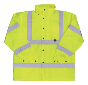 Hi-Vis Yellow Polyester Rain Jacket L