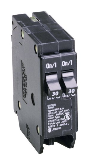 30/30 amps Tandem 2-Pole Circuit Breaker Eaton Cutler-Hammer