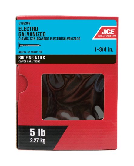 1-3/4 in. Roofing Electro-Galvanized Steel Nail Large 5 lb.