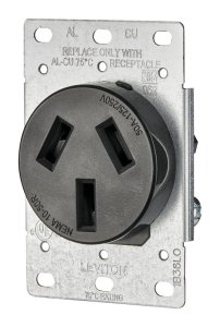 50 amps 125/250 volt Black Outlet 10-50R 1 pk