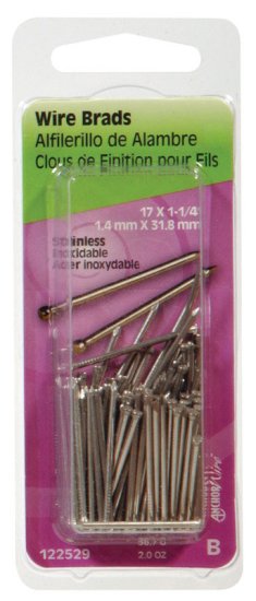 17 Ga. x 1-1/4 in. L Stainless Steel Brad Nails 1 pk 2 o