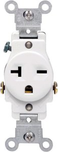 20 amps 250 volt Single White Outlet 6-20R 1 pk