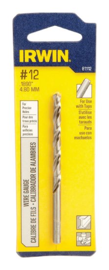 #12 x 3-1/2 in. L High Speed Steel Wire Gauge Bit 1 pc. - Click Image to Close