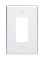 White JUMBO Plastic GFCI/Rocker Wall Plate 1 pk