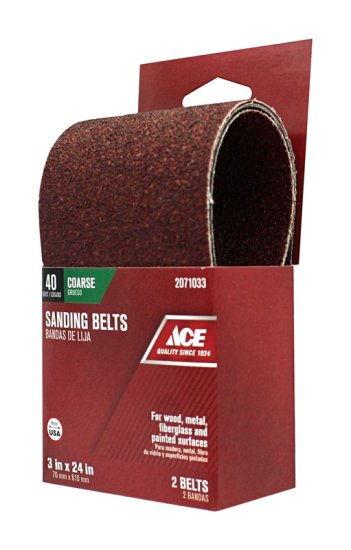 24 in. L x 3 in. W Aluminum Oxide Sanding Belt 40 Grit Extra