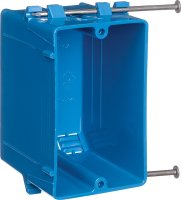 3-3/4 in. Rectangle PVC 1 gang Outlet Box Blue