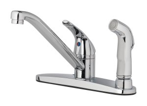 One Handle Chrome Kitchen Faucet Side Sprayer Included