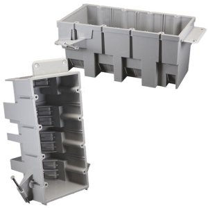 (image for) Rectangle PVC 4 gang Outlet Box Gray