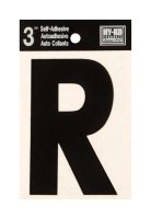 3 in. Black Vinyl Self-Adhesive Letter R 1 pc.