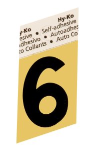 1-1/2 in. Black Aluminum Self-Adhesive Number 6 1 pc.