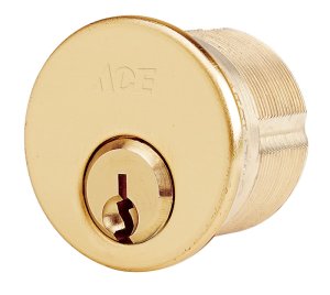 SC1 Bright Brass Mortise Cylinder Keyed Alike