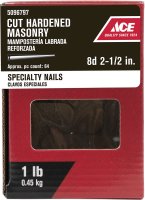 8D 2-1/2 in. Masonry Bright Steel Nail Flat 1 lb.