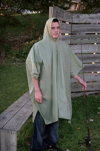 Green Vinyl Rain Poncho