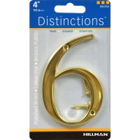 4 in. Gold Brass Screw-On Number 6 1 pc.