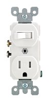 15 amps 125 volt White Combination Switch/Outlet 5-15R