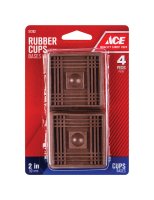 Rubber Caster Cup Brown Square 2 in. W x 2 in. L 4 pk