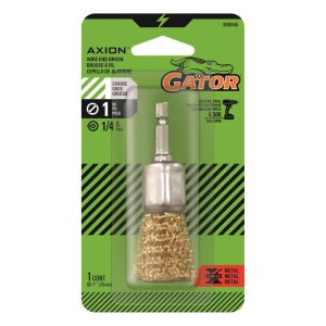 (image for) 1 in. Coarse Crimped End Brush Brass Coated Steel 4500 rpm 1 pc