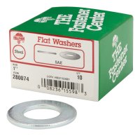 Zinc-Plated Steel 1 in. SAE Flat Washer 10 pk