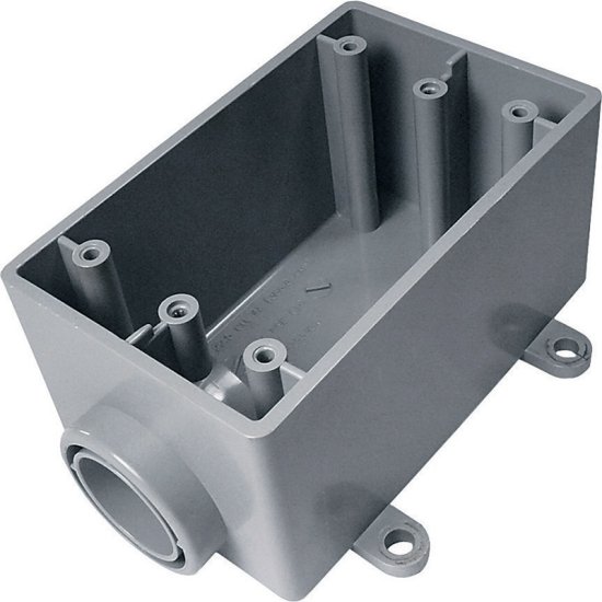 2-1/4 in. Rectangle PVC 1 gang Electrical Box Gray