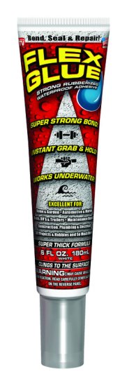 Flex Glue White Rubberized Waterproof Adhesive 6 oz.