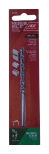 3/16 in. x 4 in. L Steel Percussion Drill Bit 1 pc.