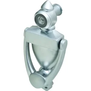 (image for) 130-Degree 9/16-Inch Diameter Fire-Rated Glass Lens Door Viewer Knocker In Satin Chrome
