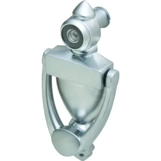 (image for) 130-Degree 9/16-Inch Diameter Fire-Rated Glass Lens Door Viewer Knocker In Satin Chrome