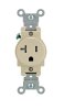 (image for) 20 amps 125 V Single Ivory Outlet 5-20R 1 pk