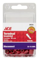 Insulated Wire Female Disconnect Red 50 pk